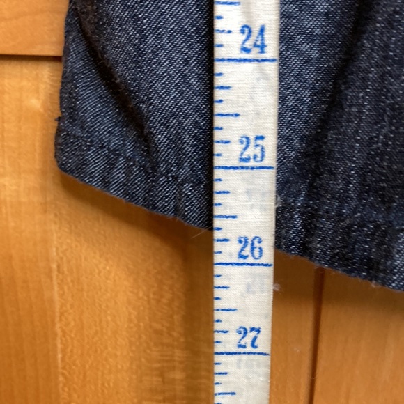 Mudd navy blue denim romper, tuxedo button, elastic waist, front size M (J1072) - Picture 9 of 14